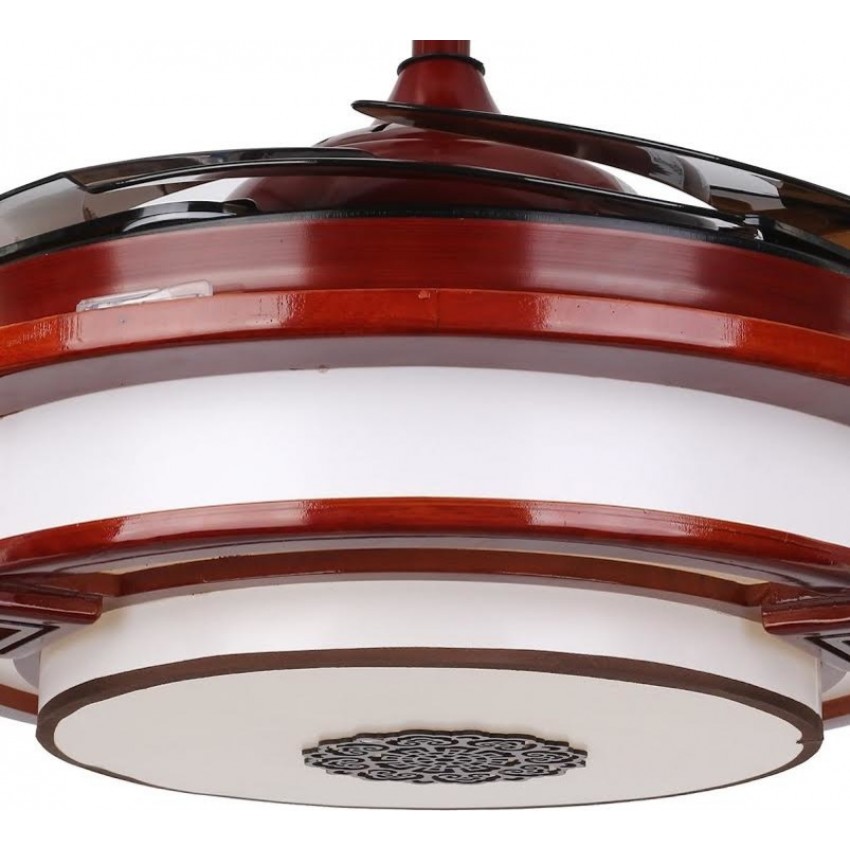 Quaint Led Ceiling Fan With Foldable Blades Chrome And Rosewood Quaint Led Ceiling Fan With Foldable Blades Chrome And Rosewood Crystal 42 5