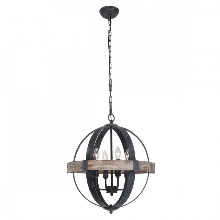 Castello 4 Light Chandelier Weathered Oak Wood Whoselamp Castello 4 Light Chandelier Weathered Oak Wood