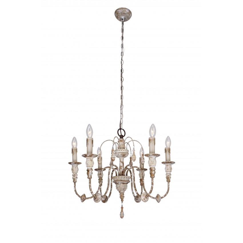 Salento 6-Light Wood Chandelier, Distressed Antique White - Whoselamp Salento 6-Light Wood Chandelier, Distressed Antique White ... - Salento 6-Light Wood Chandelier, Distressed Antique White - Whoselamp