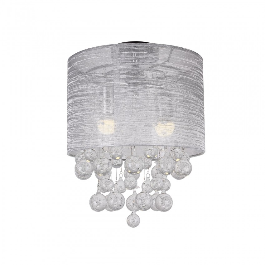 Modern 2 Light Ceiling With Clear Crystal Flush Mount More Views Modern 2 Light Ceiling With Clear Crystal Flush Mount Chandelier
