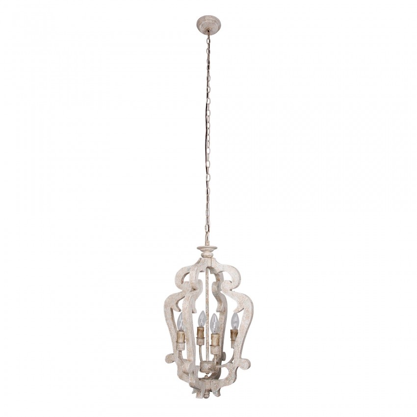 Lantern 4 Light Wood Candle Style Chandelier Whoselamp Lantern 4 Light Wood Candle Style Chandelier