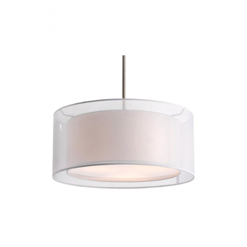 Melissa 3 Light Drum Pendant In Brushed Nickel White More Views Melissa 3 Light Drum Pendant