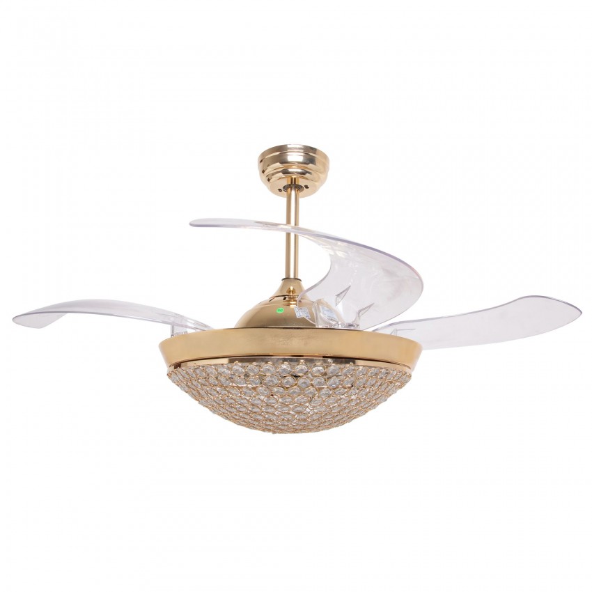 42 Inch Dimmable Led Crystal Retractable Ceiling Fan With Lights More Views 42 Inch Dimmable Led Crystal Retractable Ceiling Fan With Lights Remote