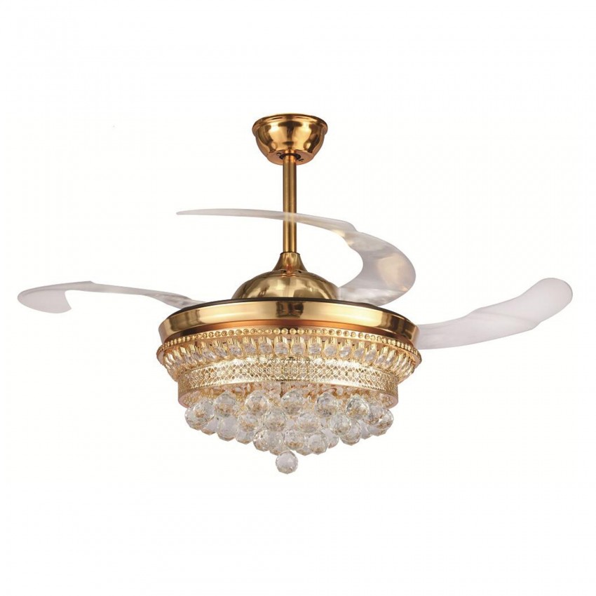 42 Inch Modern Led Ceiling Fan With Lights And Remote Crystal More Views