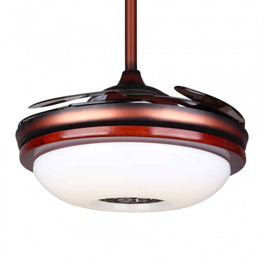 42 Inch Round Shaped Led Ceiling Fan With Foldable Blade And Remote