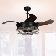 42.5" Benally 4 Blade Ceiling Fan with Remote, Black