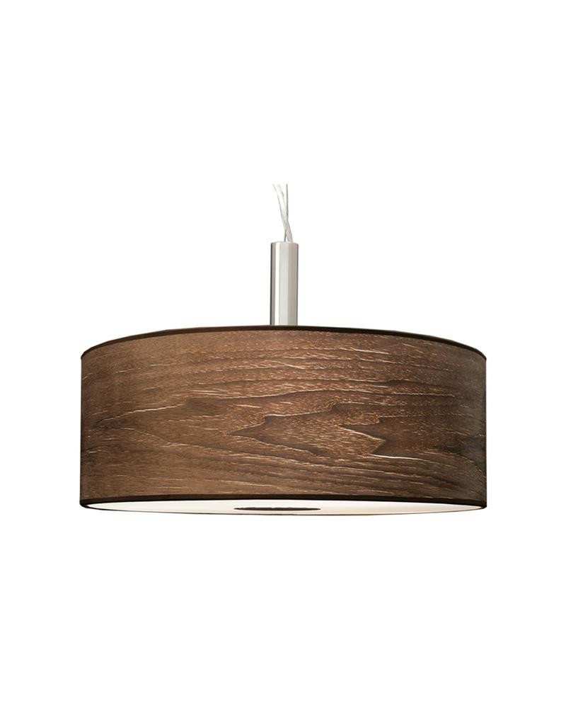 3 Light Drum Pendant Lamp With Walnut Wood Shade Whoselamp 3 Light Drum Pendant Lamp With Walnut